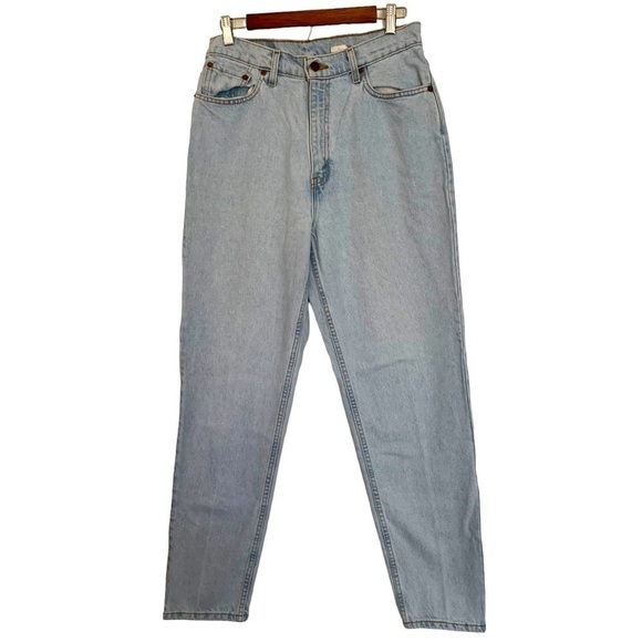 Levis Vintage 521 Made in USA 100% Cotton High Rise Light Wash Jeans Sz 14 - Picture 1 of 7